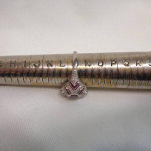 Art Deco Style Ruby and Diamond Cluster Ring Platinum - Size M (S8552) - Image 8