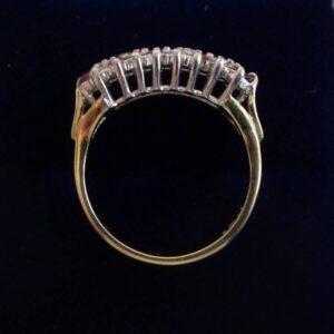 Vintage C.1988 Ruby and Diamond Cluster Ring 9ct Gold - Size L 1/2 (S8607) - Image 3