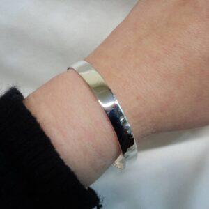 Solid 925 Silver Full Bangle - Diameter 65mm (S8609) - Image 3