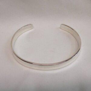 Solid 925 Silver Torque Bangle - 69mm x 55mm (S8611)