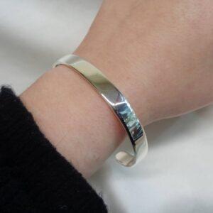 Solid 925 Silver Torque Bangle - 69mm x 55mm (S8611) - Image 3