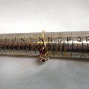 Stunning Ruby and Diamond Flower Cluster Ring - Size M 1/2 - Image 7