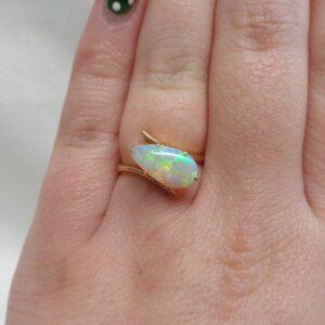 Quality Natural Opal Ring 9ct Gold - Size M (S8614) - Image 4