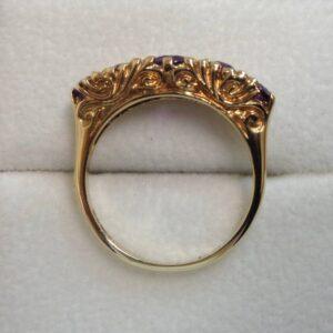 Vintage C.1995 Amethyst Ring 9ct Yellow Gold - Size M (S8615) - Image 3
