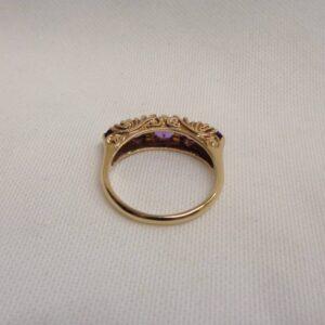 Vintage C.1995 Amethyst Ring 9ct Yellow Gold - Size M (S8615) - Image 5
