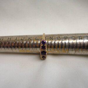 Vintage C.1995 Amethyst Ring 9ct Yellow Gold - Size M (S8615) - Image 8