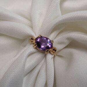 Vintage C.1967 Amethyst Ring in 9ct Gold - Size P 1/2 (S8618) - Image 4