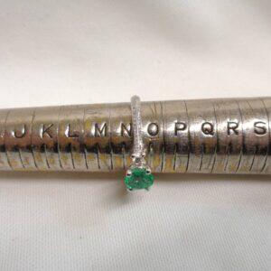 Striking Emerald and Diamond Ring 18ct White Gold – Size N 1/2 (A1187) - Image 7