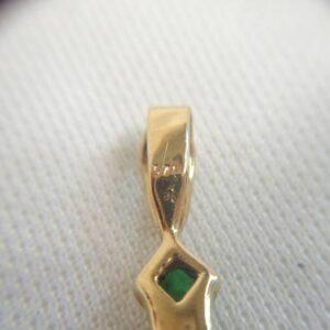 Beautiful Emerald and Diamond Celtic Cross Style Pendant 9ct Yellow Gold - Length 35mm (A1224) - Image 4