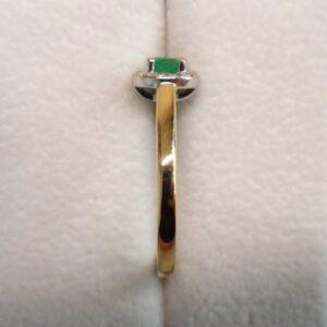Beautiful Emerald and Diamond Cluster Ring 18ct Yellow Gold – Size M (A1176) - Image 4