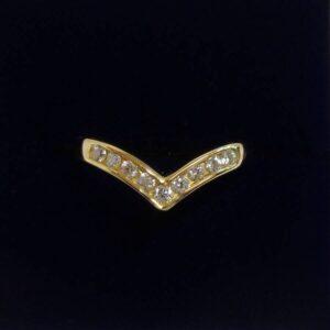 Stunning 0.33ct Diamond Wishbone Ring 18ct Yellow Gold - Size M 1/2 (A1200)