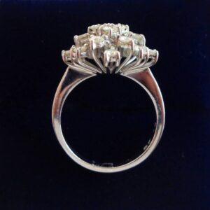Vintage C.1986 0.58ct Diamond Cluster Ring 18ct White Gold - Size K (A1165) - Image 3