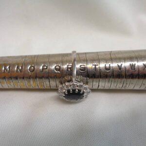 Vintage C.1984 Sapphire and Diamond Cluster Ring 18ct White Gold - Size R 1/2 (A1139) - Image 7