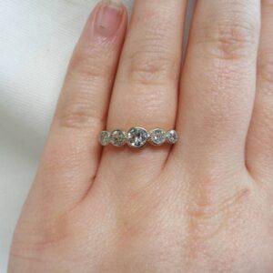 Antique Five Stone 0.65t Diamond Ring 18ct Yellow Gold - Size O (A1148) - Image 6