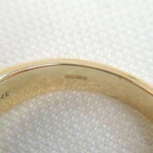 Striking Blue Topaz Solitaire Ring 9ct Yellow Gold - Size N 1/2 (A1255) - Image 5