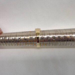 Striking Blue Topaz Solitaire Ring 9ct Yellow Gold - Size N 1/2 (A1255) - Image 7