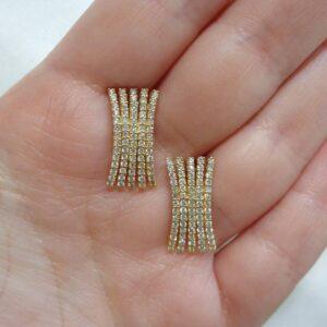 1.00ct Diamond Five Row Stud Earrings 18ct Yellow Gold (A1326) - Image 6