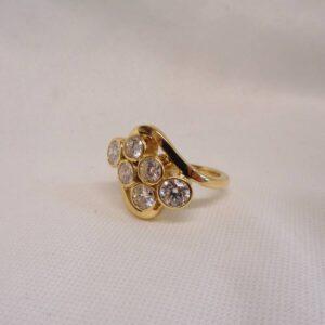 2.00ct Diamond Cluster Ring 18ct Yellow Gold – Certified  - Size P (A1313) - Image 4