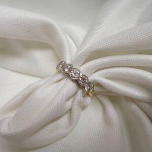 1.25ct Five Stone Diamond Ring 18ct Yellow Gold - Size N 1/2 (A1317) - Image 4