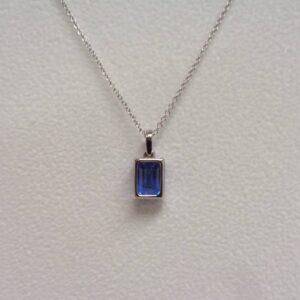 Certified Tanzanite Pendant 14ct White Gold - Chain Length 18in (A1262) - Image 2