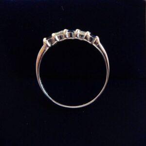 Five Stone Sapphire and Diamond Ring 18ct White Gold Size - K 1/2 (A1140) - Image 3