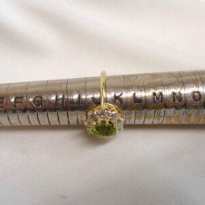 Antique Peridot and Diamond Cluster Ring 18ct Yellow Gold - Size J 1/2 (A1410) - Image 7
