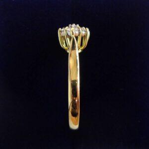 Vintage C.1983 0.63ct Diamond Cluster Ring 18ct Yellow Gold - Size O (A1358) - Image 2