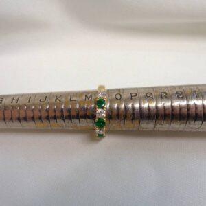 Emerald and Diamond Half Eternity Ring 18ct Yellow Gold - Size N (A1193) - Image 7