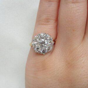 Vintage 1.75ct Diamond Cluster Ring 18ct Yellow Gold - Quality! - Size J 1/2 (A1075) - Image 6
