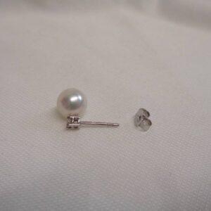 Stunning Cultured Pearl and Diamond Earrings 18ct White Gold (A1500) - Image 4
