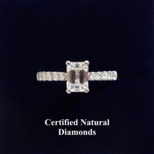 Certified 0.95ct Emerald Cut Diamond Ring Platinum - Size L 1/2 1325)