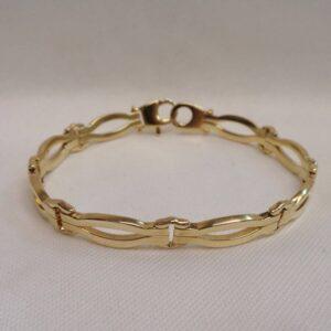Timeless Fancy 9ct Yellow Gold Bracelet - Length 7 inches (A1001) - Image 3
