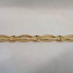 Timeless Fancy 9ct Yellow Gold Bracelet - Length 7 inches (A1001) - Image 4