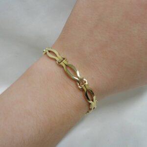 Timeless Fancy 9ct Yellow Gold Bracelet - Length 7 inches (A1001) - Image 5