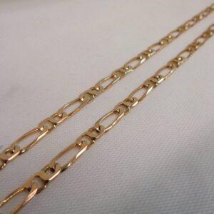 Vintage C.1995 Fancy Figaro Link Chain 9ct Yellow Gold - Length 20 inch (A1018) - Image 3