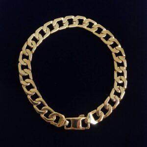 Square Link Curb Bracelet in 9ct Yellow Gold - Length 8 inch (A1031)