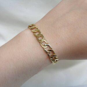 Square Link Curb Bracelet in 9ct Yellow Gold - Length 8 inch (A1031) - Image 4