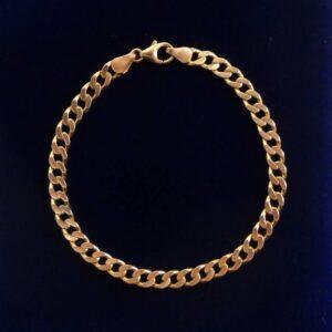 Vintage C.1980 Curb Bracelet in 9ct Yellow Gold - Length 8 inch (A1034)