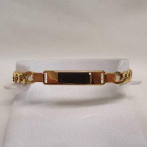 Classic ID Curb Bracelet in 9ct Yellow Gold - Length 8 1/2 inch (A1032)
