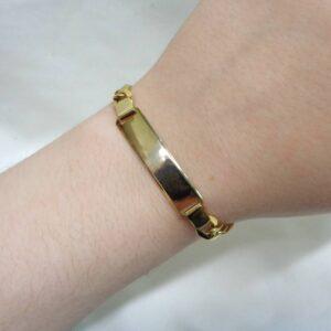 Classic ID Curb Bracelet in 9ct Yellow Gold - Length 8 1/2 inch (A1032) - Image 4