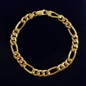 Timeless Figaro Bracelet in 9ct Yellow Gold - Length 8 inch (A1035)