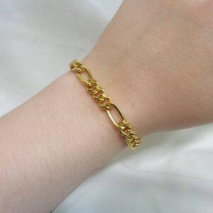 Timeless Figaro Bracelet in 9ct Yellow Gold - Length 8 inch (A1035) - Image 4