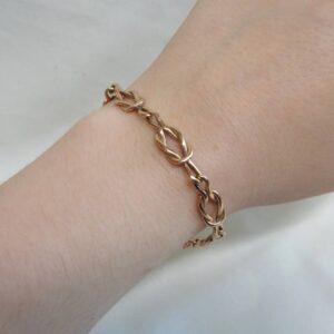 Fancy Knot Link Bracelet in 9ct Rose Gold - Length 7 inch (A1036) - Image 4