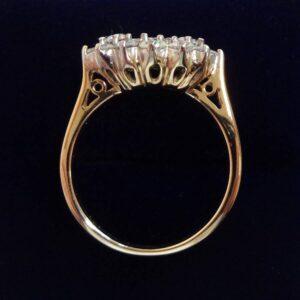 1.00ct Diamond Boat Cluster Ring in 9ct Yellow Gold - Size P (A1079) - Image 3