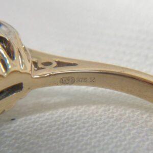 1.00ct Diamond Boat Cluster Ring in 9ct Yellow Gold - Size P (A1079) - Image 5