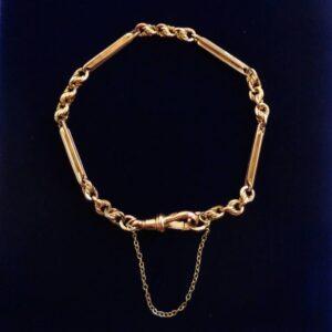Vintage Fancy Link Bracelet in 9ct Yellow Gold - Length 7 1/4 inch (A1070) - Image 3