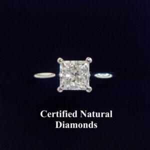 Certified 1.00ct Diamond Solitaire Ring 9ct White Gold - Size M 1/2 (A1074)