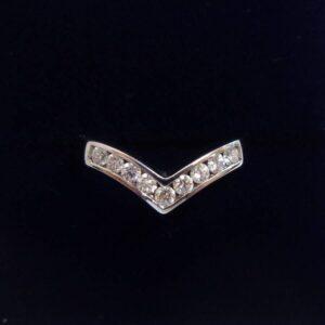 Stunning 0.25ct Diamond Wishbone Ring in 18ct White Gold - Size K (A1099)