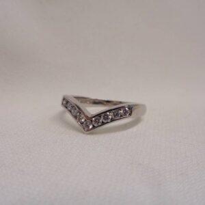 Stunning 0.25ct Diamond Wishbone Ring in 18ct White Gold - Size K (A1099) - Image 4