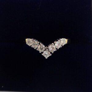 Timeless 0.40ct Diamond Wishbone Ring in 18ct Yellow Gold - Size N (A1100)